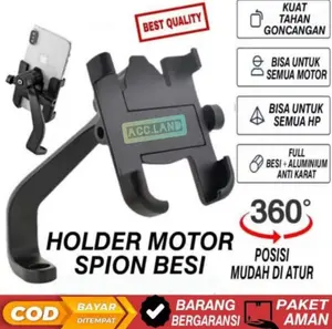 Holder HP Full Besi / Tempat Penyangga Stand Handphone Stang di Motor