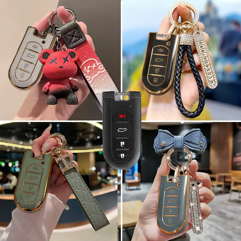 Sarung Penutup Kunci Kereta TPU, untuk Perodua MYVI, BEZZA, AXIA, ARUZ, Sarung Kunci Bezza, Aksesori Sarung Kawalan Jauh, Sesuai untuk Perodua Bezza, Termasuk Sarung