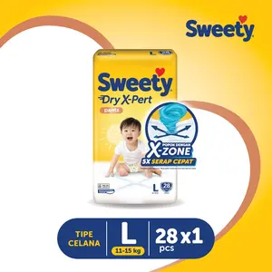 Sweety bronze Pants S36+2 / M32 / L28 / XL24/ XXL24 (Kemasan Baru) [ L30/M34/XL26] Bayi Diapers