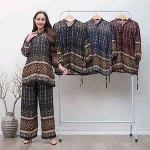 stelan wanita terbaru 2025. stelan kemeja rayon premium .stelan celana kulot jumbo  Kancing
