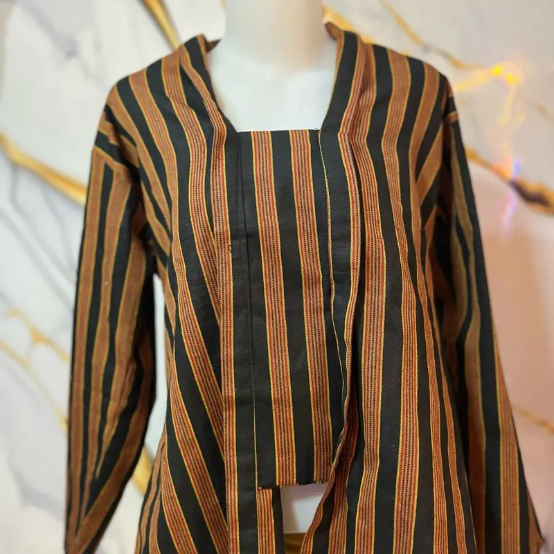 Baju adat/Lurik Gratis Blangkon Pria/Wanita Kebaya Jawa Solo-Jogja Atasan Kondangan Dewasa Panjang Batik Katun Motif 3
