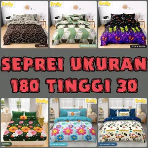 Sprei Katun Tinggi 30 Bunga Ukuran King 180 - Bantal Sarung
