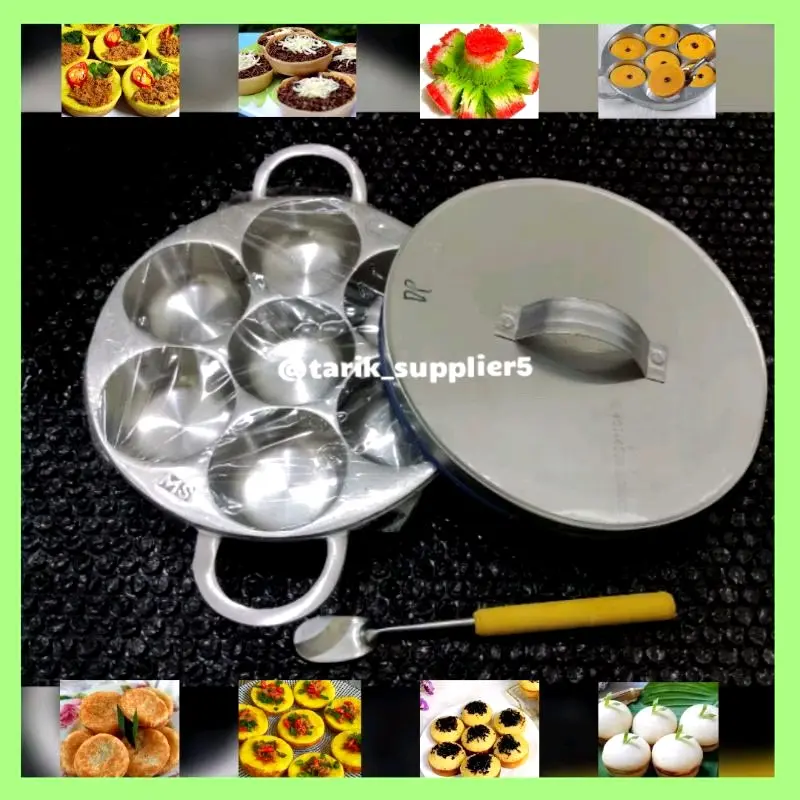 Cetakan kue bikang bawah rata super tebal, cetakan carabika prima, cetakan kue bikang mawar super tebal cetakan kue lumpur,apem, martabak mini, pukis dll ,bonus tutup + sutil 0