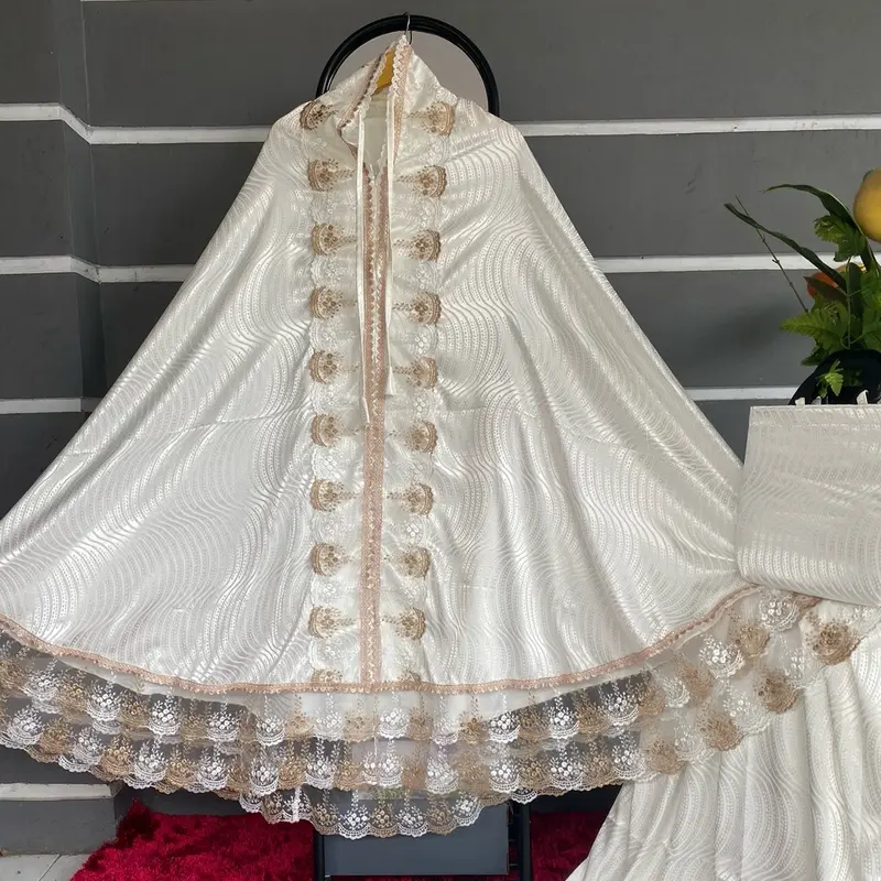 MUKENA SILKY ARMANY MOTIF -RENDA CANTIK Lembut 0