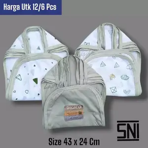 isi 1Lusin/6pc Popok Bayi Seri Abu seri coklat seri hijau seri navy SNI Popok Kain Tali Katun POK01