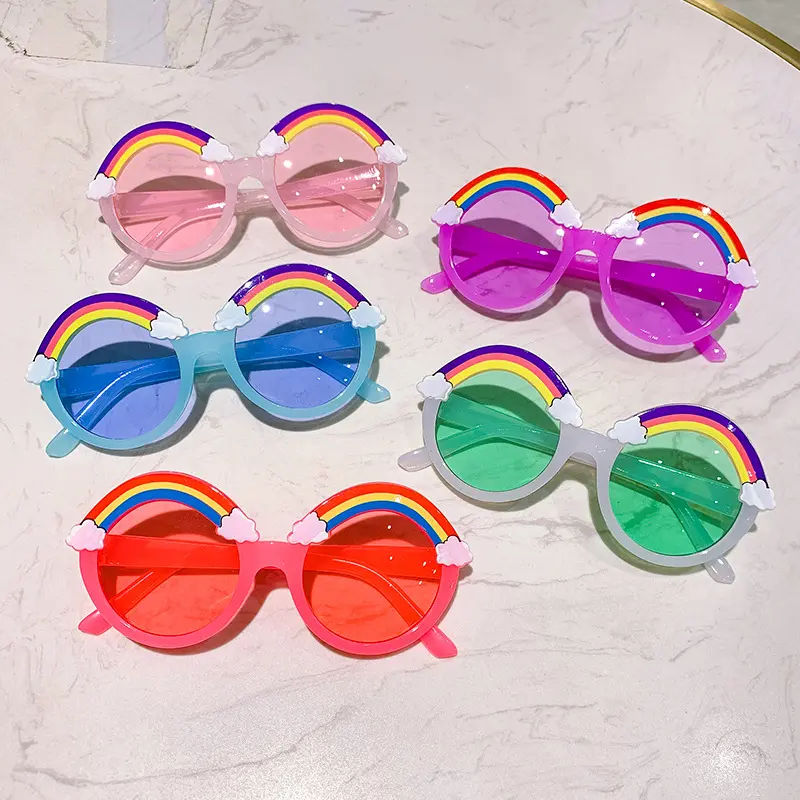 2-10Y Children Boys Girls Sunglasses Rainbow Color Glasses For Kids Summer Eyeglasses