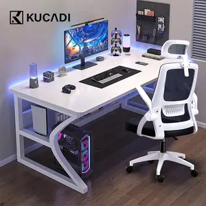 HANRIVER & KUCADI  Kombinasi Meja dan Kursi Kantor Minimalis + Gaming [Sandaran Ergonomis] - Gratis Ongkir & Garansi 5 Tahun (Stok Tersedia)