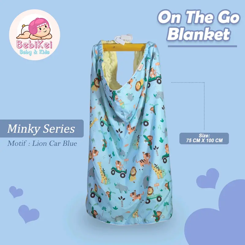On The Go Blanket Minky Series BebiKei Hoodie Blanket | Selimut Bayi | selimut OTG 4