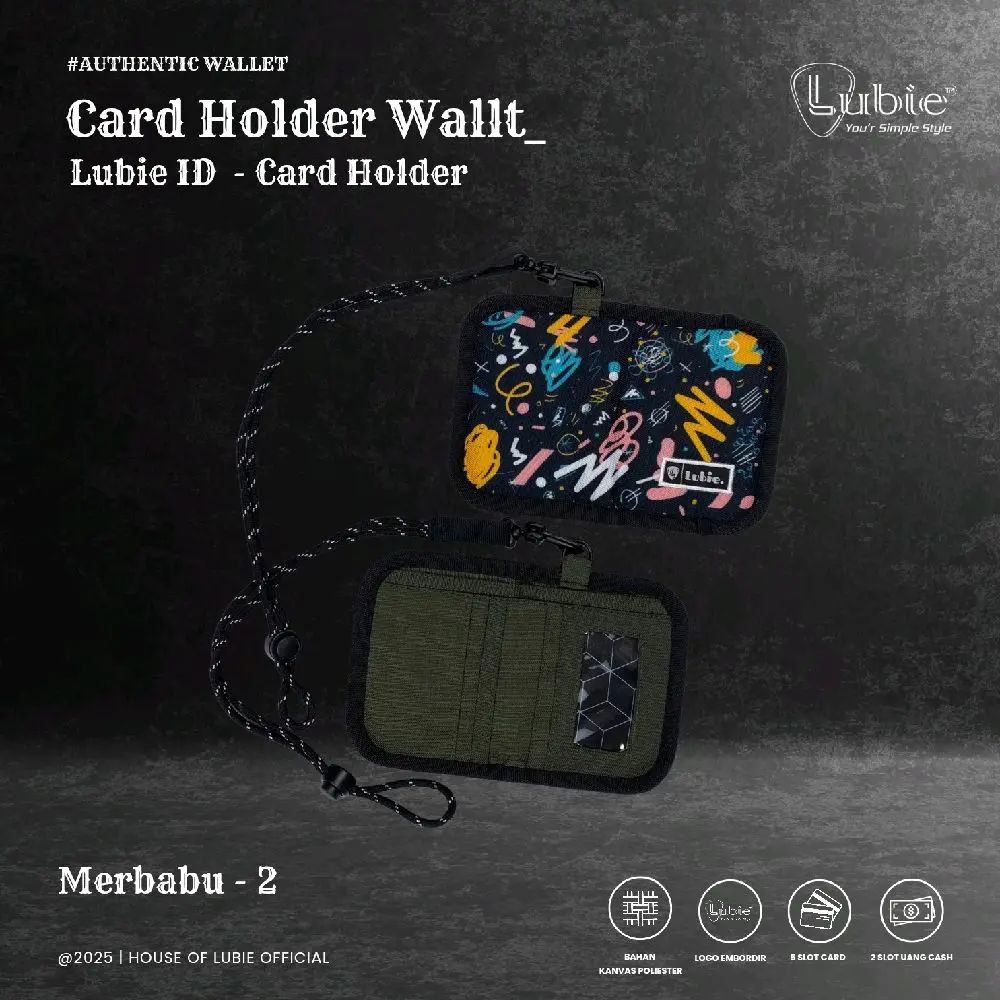 LUBIE DOMPET KARTU | Pria Wanita | HANGING WALLET Simple elegan premium Cowok Card Holder  Kanvas