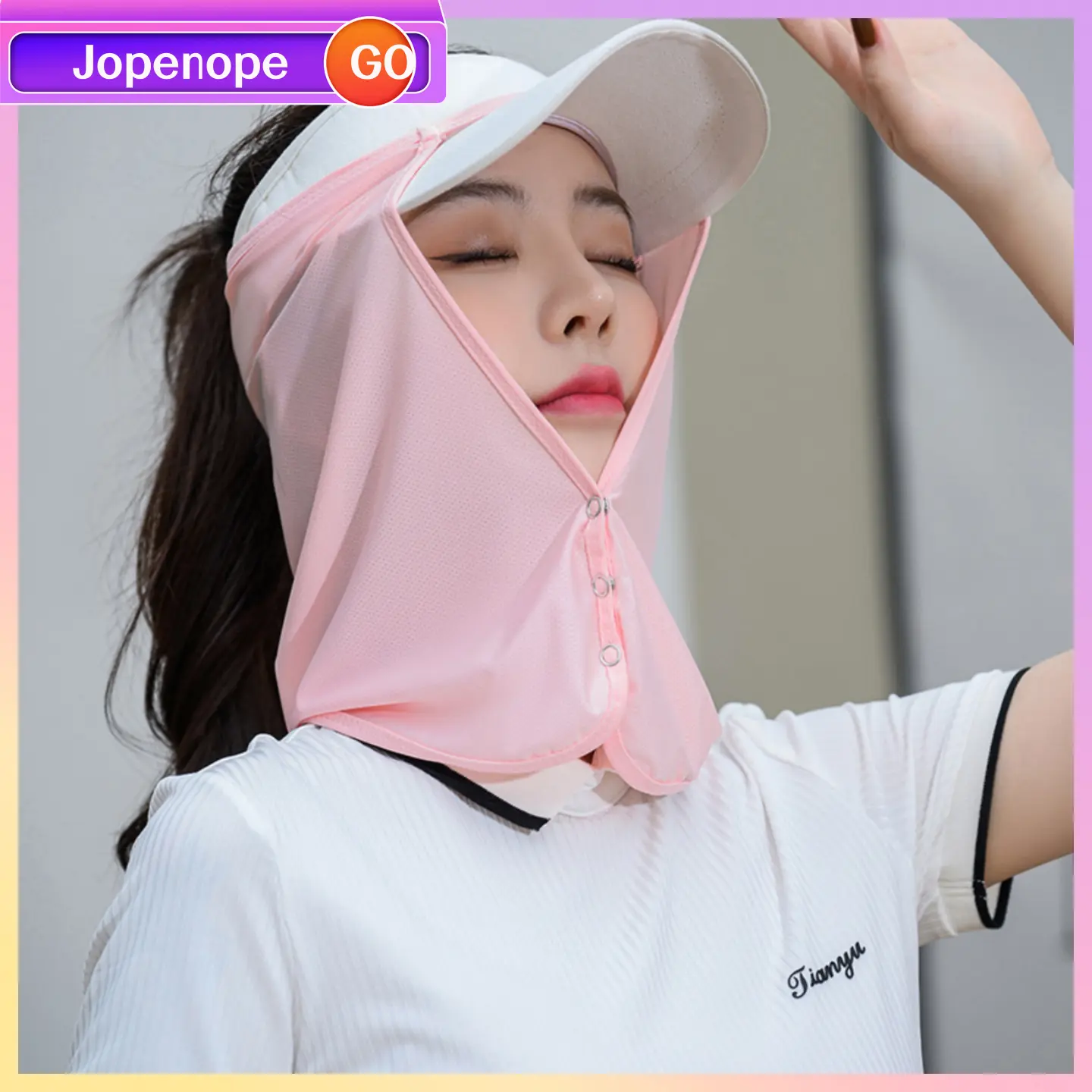 （C47）Outdoor Sunshade Hat Gauze Sunshade Curtain Cycling Golf Fishing Mask Quick Drying Dreathable Enclosure Hat Sunshade Curtain