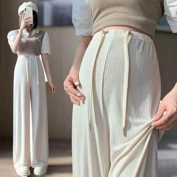   Mềm mát  Quần bầu dài ống xuông chất Tăm Thái mặc Hè có dây chỉnh rút eo mặc trước và sau sinh TG2 