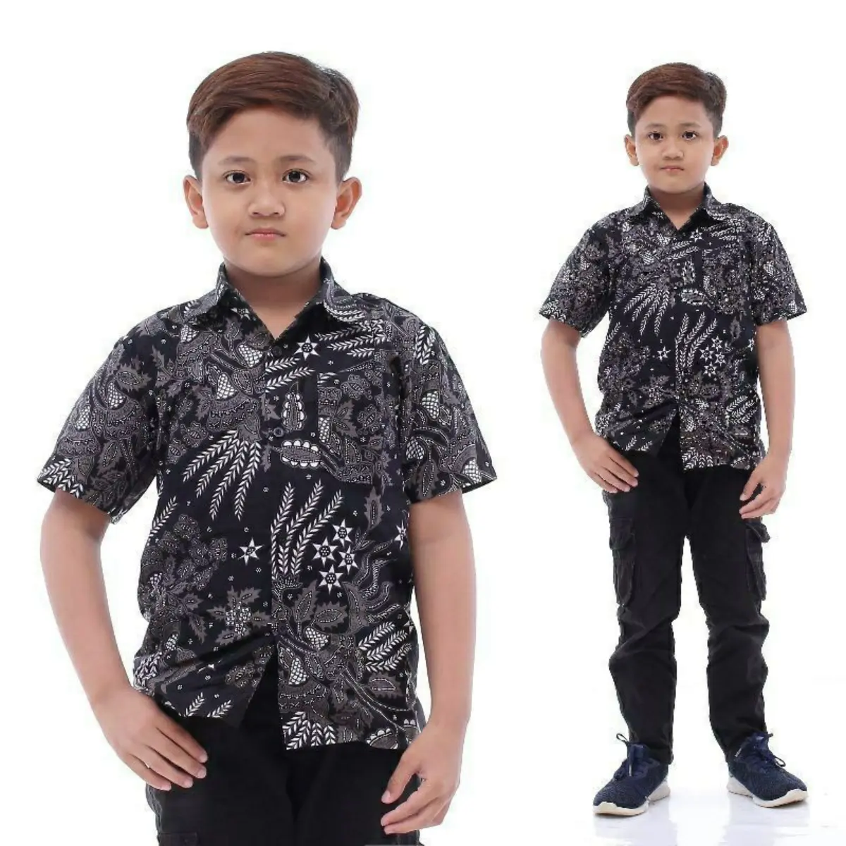 Baju Batik Anak Laki-laki Kemeja Anak Lengan Pendek Bahan Katun Premium Terbaru Fashion