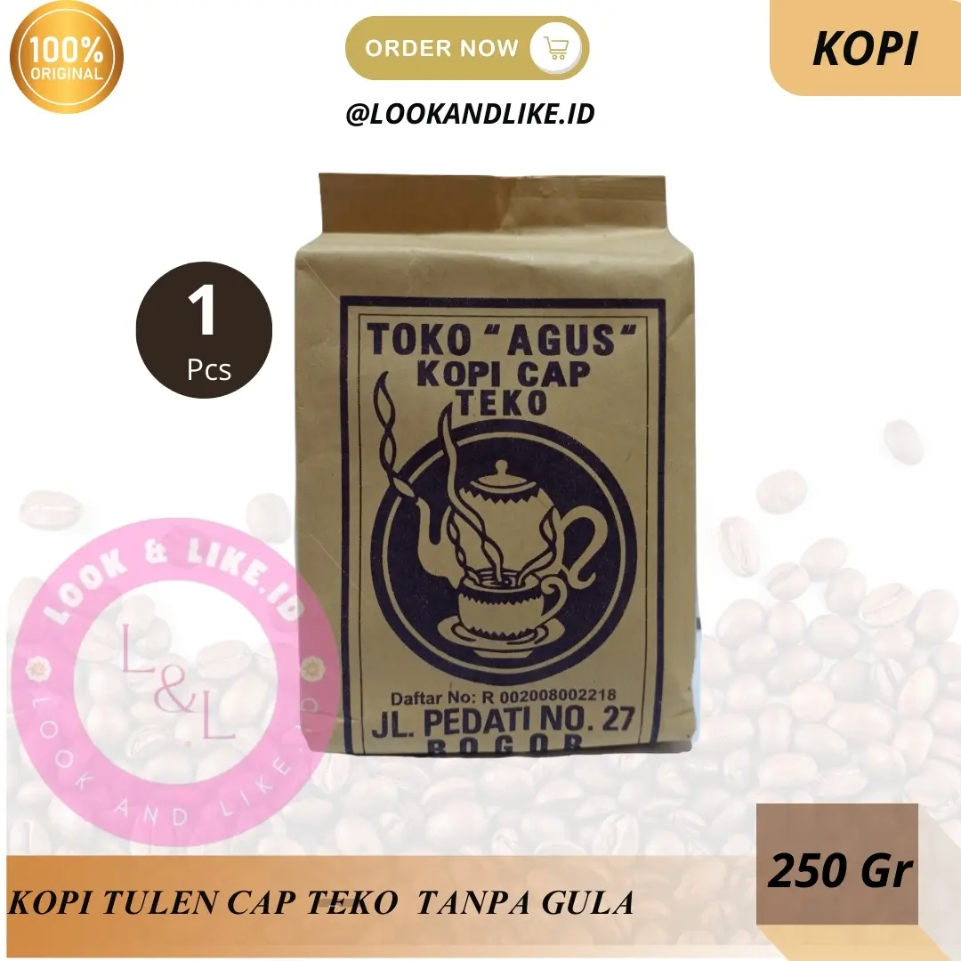 Kopi CAP TEKO TOKO AGUS 250 Gram Khas Kota Bogor Air Coffee kopi bubuk asli Tanpa Gula