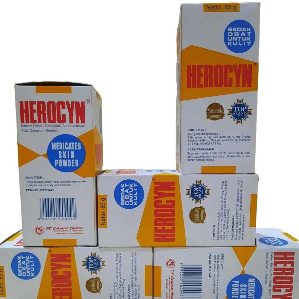 Herocyn Bedak Kesehatan Kulit 85g - Bedak Obat Untuk Gatal & Biang Keringat Khasiat Meringankan Rasa Gatal Aman Digunakan