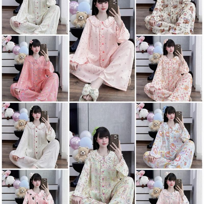 Set Pijama cổ sen bèo TDQD - Hàng cao cấp L1 YN
