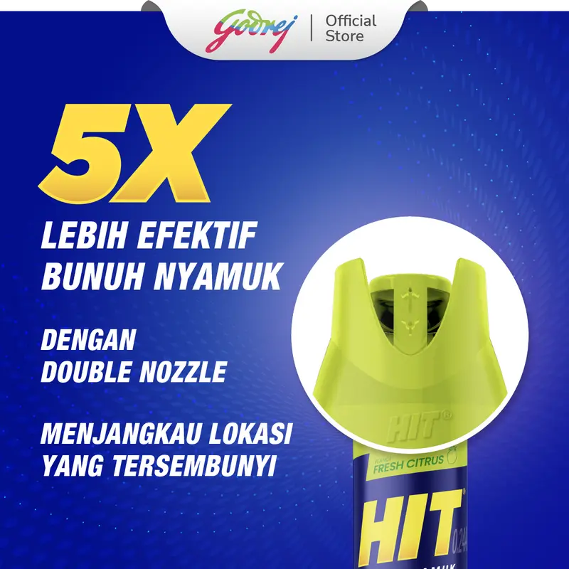 HIT Aerosol Fresh Citrus 600ml - Obat Nyamuk - Bunuh Nyamuk Penyebab Demam Berdarah (DBD) 1