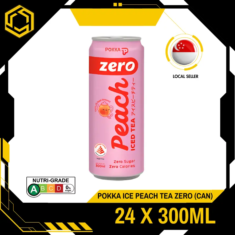 POKKA Ice Peach Tea ZERO 300ML X 24 (CAN)