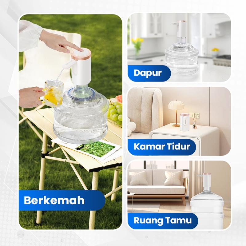 (COD)Bravhom Pompa Galon Electric Dapat Dilipat USB Dispenser Portable Galon Air Elektrik 3