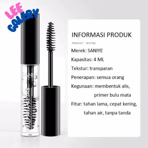 SANIYE【BPOM】 Eyebrow Gel Fixer & Maskara Transparan Tahan Lama Alis Makeup M310 Hitam Mascara 4