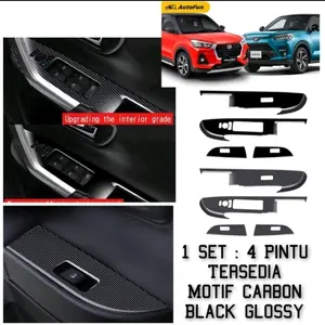 Panel Armrest toyota raize carbon black glossy rocky Window panel -Black Glossy