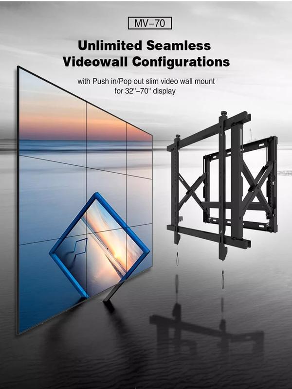 PEACEMOUNTS MV-70 32''-70'' LCD Spring Pop-out Micro-Adjustment ...