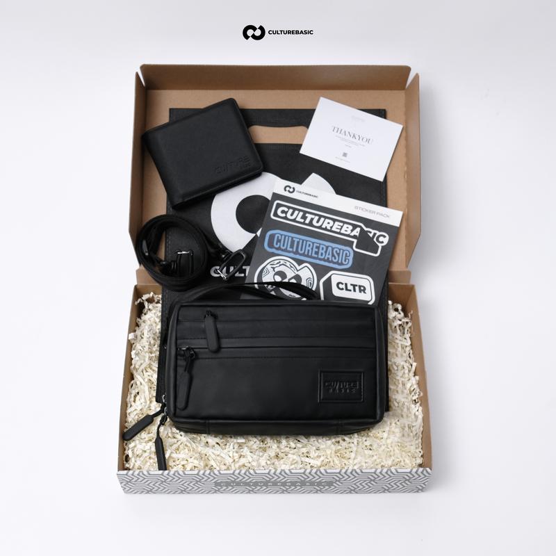 Culture Basic | All Waistbag/Clutchbag Bundling Include Soft Box ( Waistbag/Clutchbag + Dompet + Soft Box ) Tas Selempang Pinggang Pria | Handbag Waterproof 6