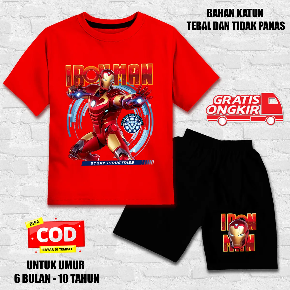 setelan anak laki laki / setelan anak perempuan / set baju kaos pendek anak 106