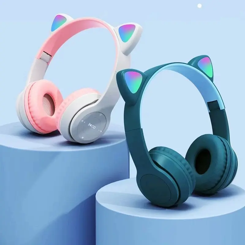 P47M Headphone Headset Bluetooth Gaming Cat Ears Wireless
