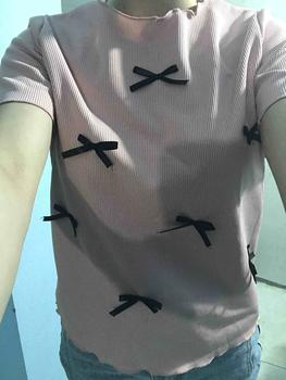 Product Review of Áo thun nữ baby tee đính nơ sang chảnh hottrend 2024 new best seller vải thun tăm co dãn bốn chiều dày dặn. Top from 🤍**♎ 2