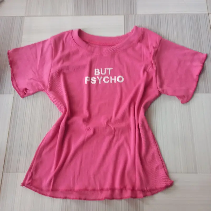 Áo thun baby dáng lửng, croptop cổ lé phối mí tay 6