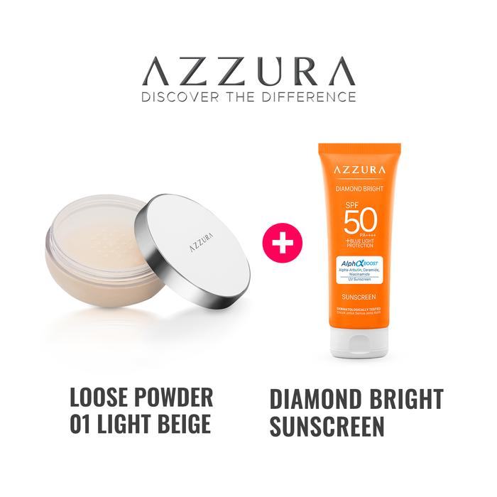 Gambar Paket Azzura Loose Powder + Sunscreen - Sunscreen + Loose Powder 01 Light Beige dari Wings Indonesia Kab. Bekasi 3 Tokopedia