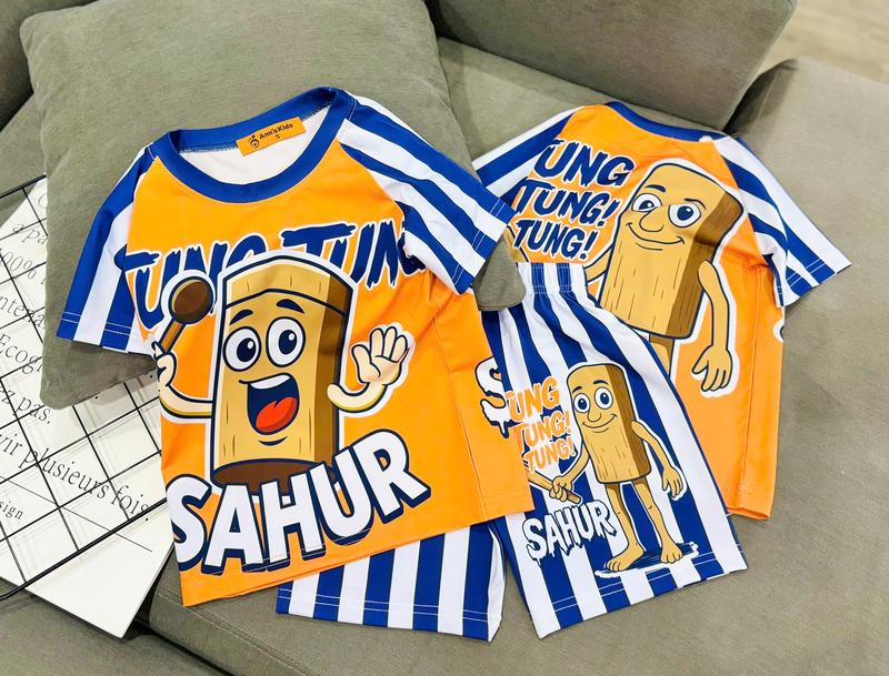 [G21] 12-45kg Bộ quần áo tết ( quần thun ) bé trai chất thun lạnh thái mặc mát mẻ