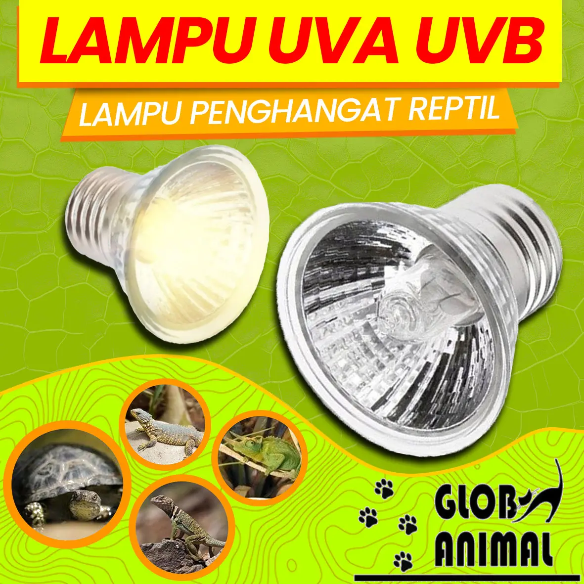 LAMPU UVA UVB lampu reptil lampu penghangat kandang torto kura lampu halogen