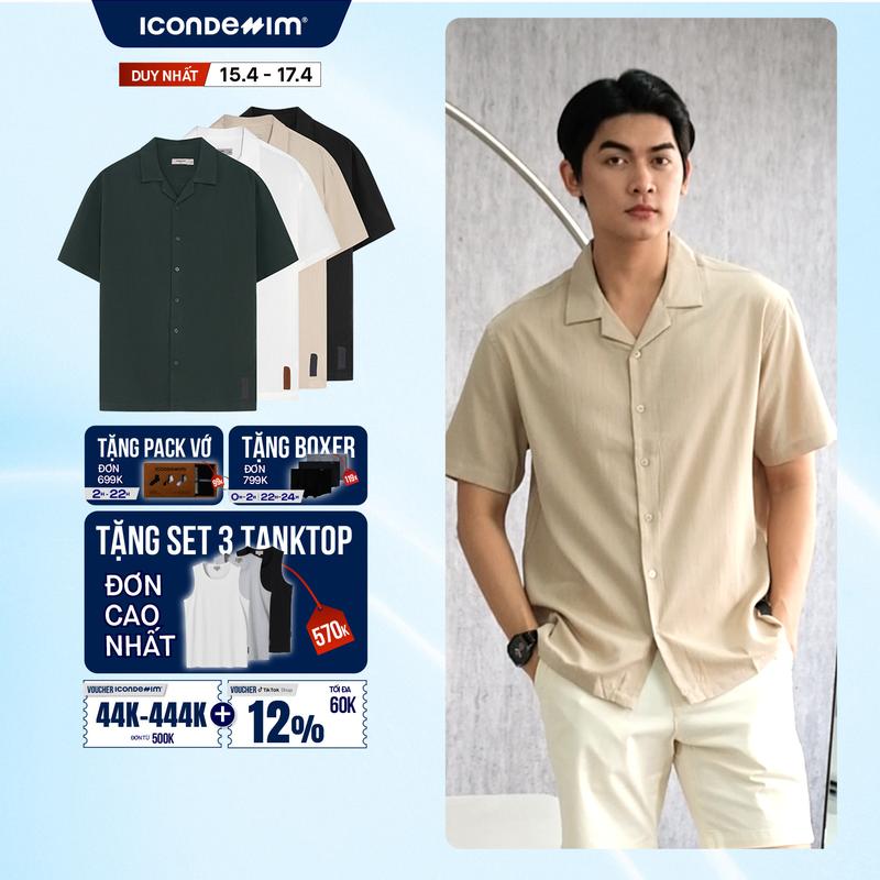 Áo Sơ Mi Linen Nam Tay Ngắn Cuban CigarCraft Form Relaxed SMID0194