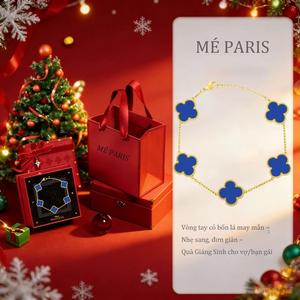Mé Paris Vòng Tay Cỏ Bốn Lá May Mắn Đường Kính 13mm Nhẹ Sang Đơn Giản Cổ Điển Quà Giáng Sinh Cho Vợ Bạn Gái Tinh Tế Cao Cấp Phong Cách Nhẹ Sang Tinh Tế