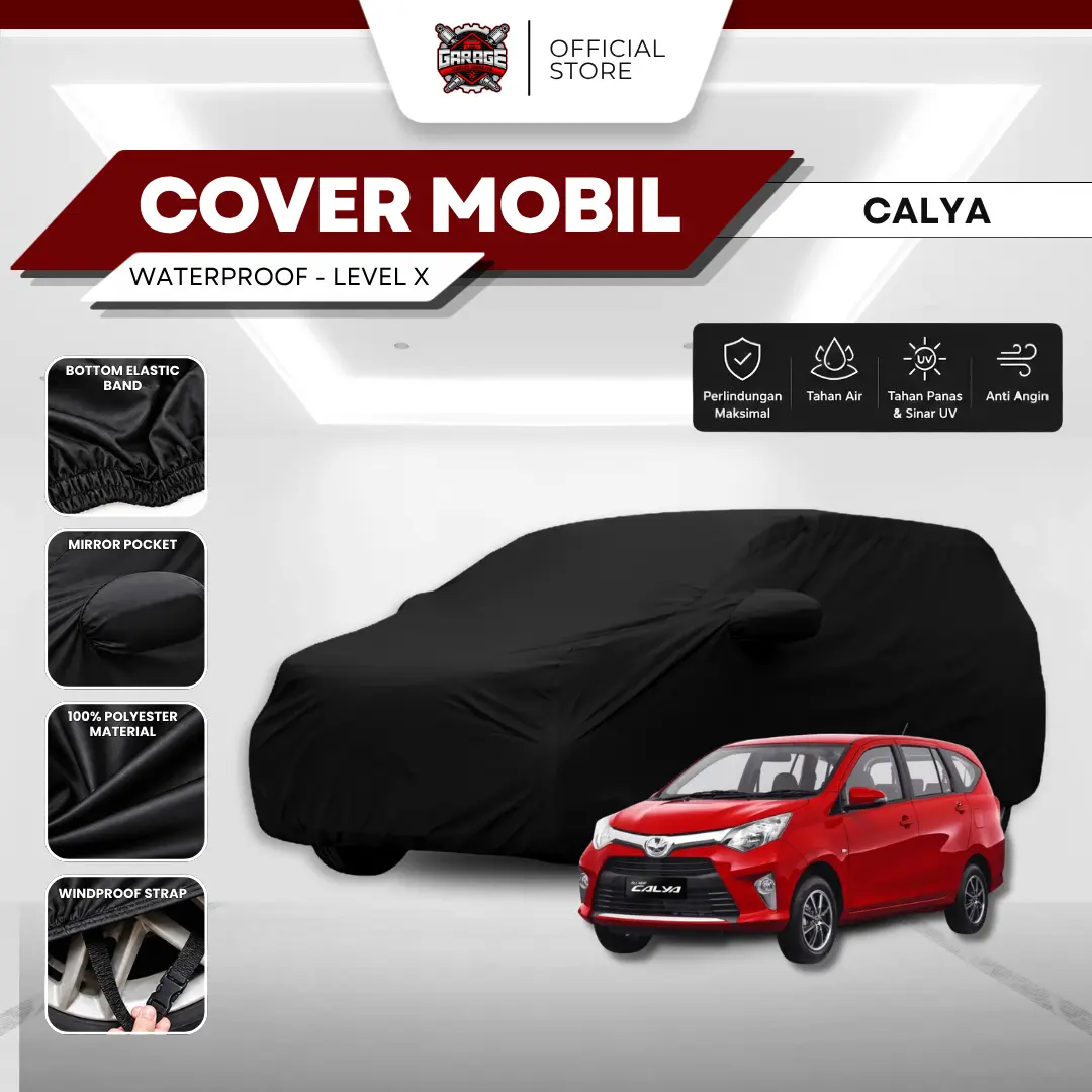 Level X Body Cover Mobil Hitam Calya – Waterproof & Perlindungan Maksimal