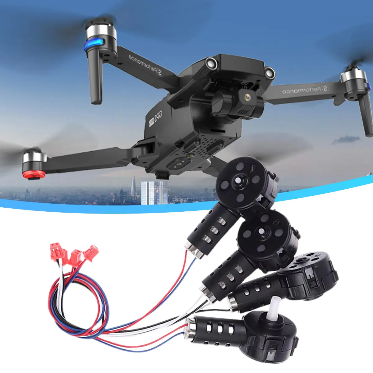 BITCBae aksesoris drone Mesin drone E88, motor, komponen roda gigi, drone kendali jarak jauh lipat E88
