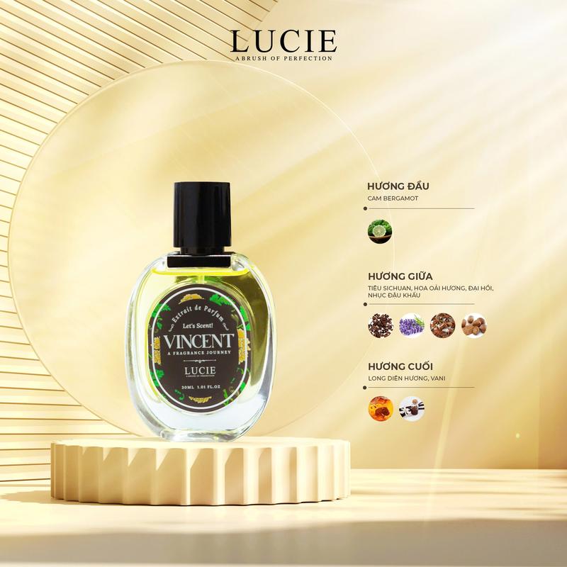 LUCIE Perfume- Nước hoa nam Vincent 30ml hương thơm  Phóng khoáng, Nam tính, Cuốn hút, lưu hương dài lâu