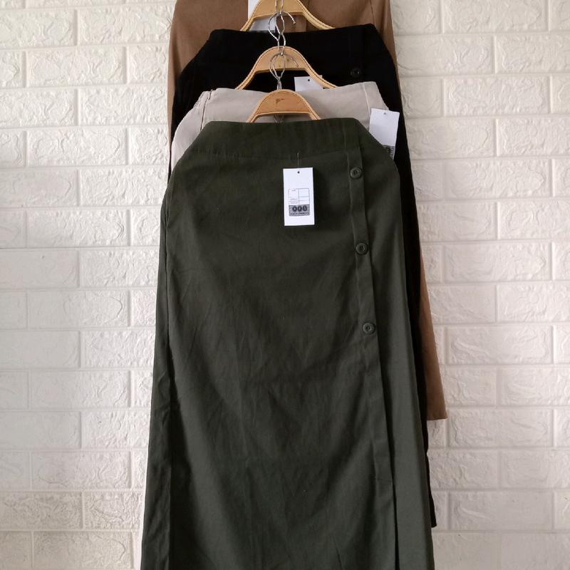 Rok span wanita cantik Rok wanita premium Bawahan rok katun Pinggang belakang karet 5