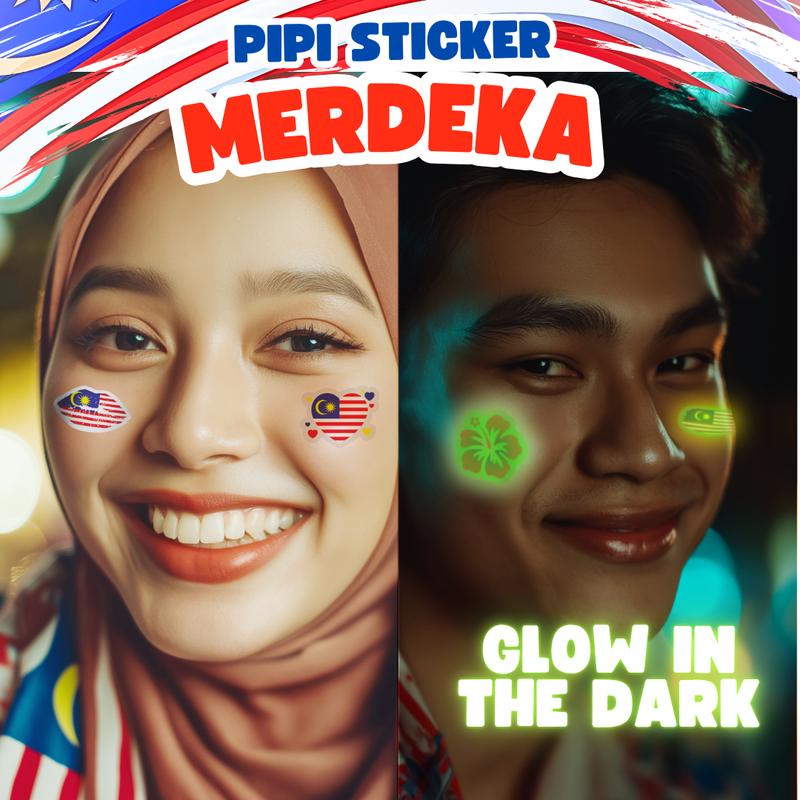 TBF Pipi Sticker Merdeka Glow In The Dark Sticker Tattoo Sticker Face ...
