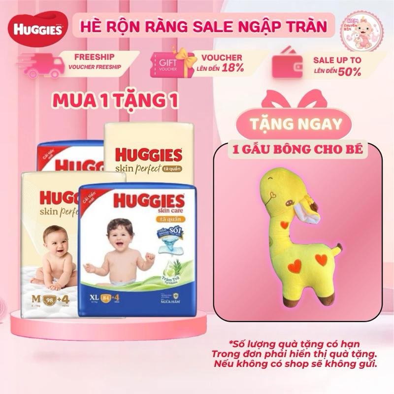 Tã quần Huggies Skincare Mega Jumbo M106/ L104/ XL88/ XXL80 miếng Cho Bé