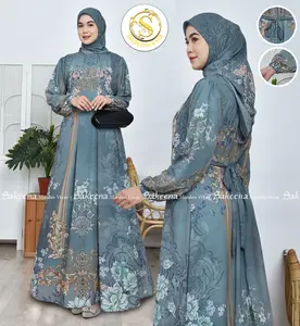 Sakeena Jasmine Gamis Ceruty Digital Printing