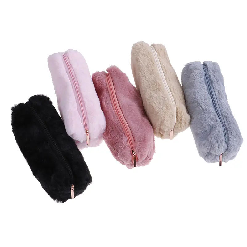 1X Hộp Bút Chì Sang Trọng Cho Bé Gái, Dễ Thương, Mờ, Lông Mịn, Túi Đựng Đồ Trang Điểm, Ví Đựng Tiền Xu 3