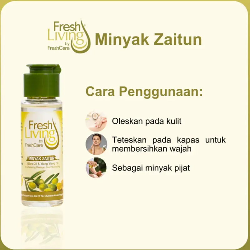FreshLiving MInyak Zaitun 50ml Melembabkan Kulit & Cocok untuk Pijat Bunga Kering 5