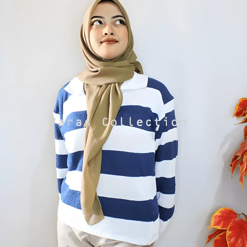Varas Collection - Favor Sweater Rajut Wanita Murah Korean Style Collarneck - Fit, Baju Knitwear Motif Panjang Atasan Oversize Basic 1