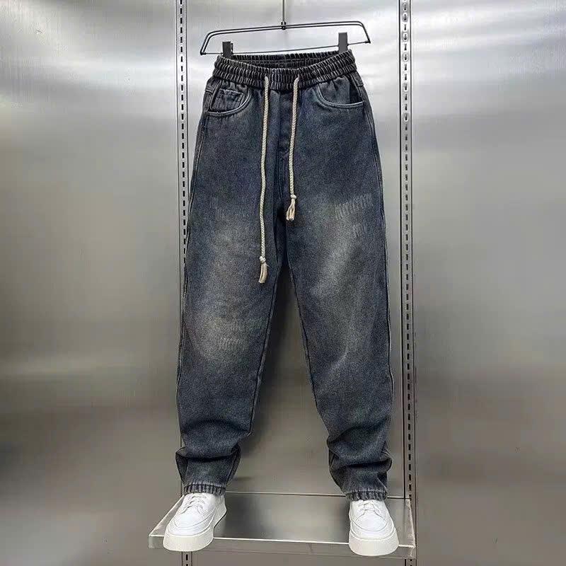 Quần jean dài nam màu xanh đậm trơn chất bò có túi co dãn nhẹ Q107 kiểu dáng skinny Menswear Pants