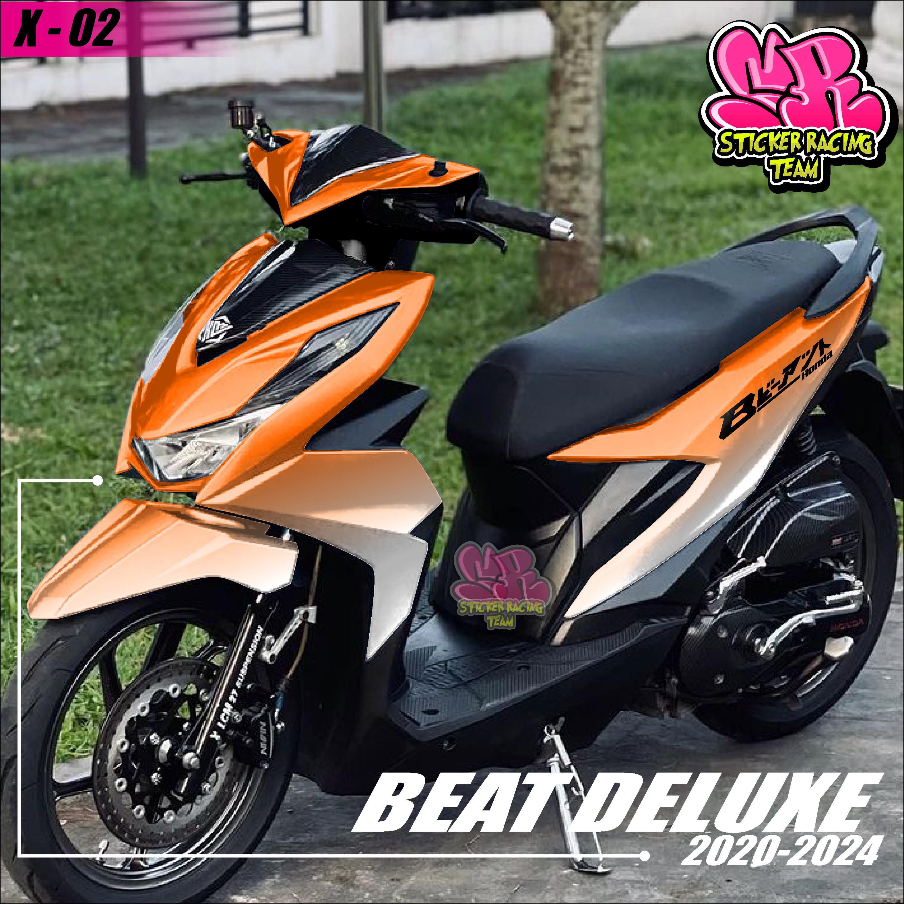 Sticker Decal Full Body Honda Beat Deluxe Beat Street 2020 2021 2022 2023 2024 Sticker Beat Deluxe Street Gradasi Racing Beat Gradasi Rainbow SR X 02