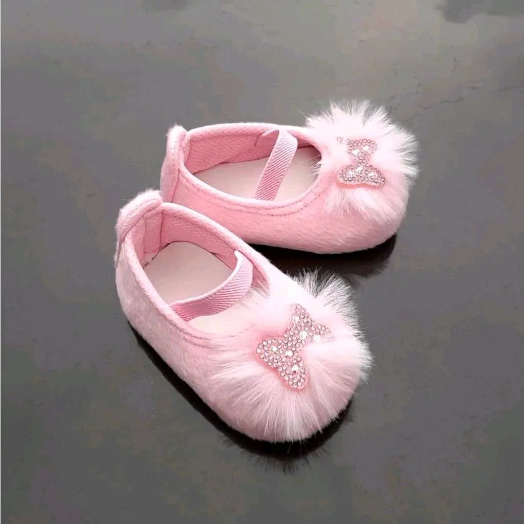 Sepatu Bayi Perempuan Motif Bulu Jagung