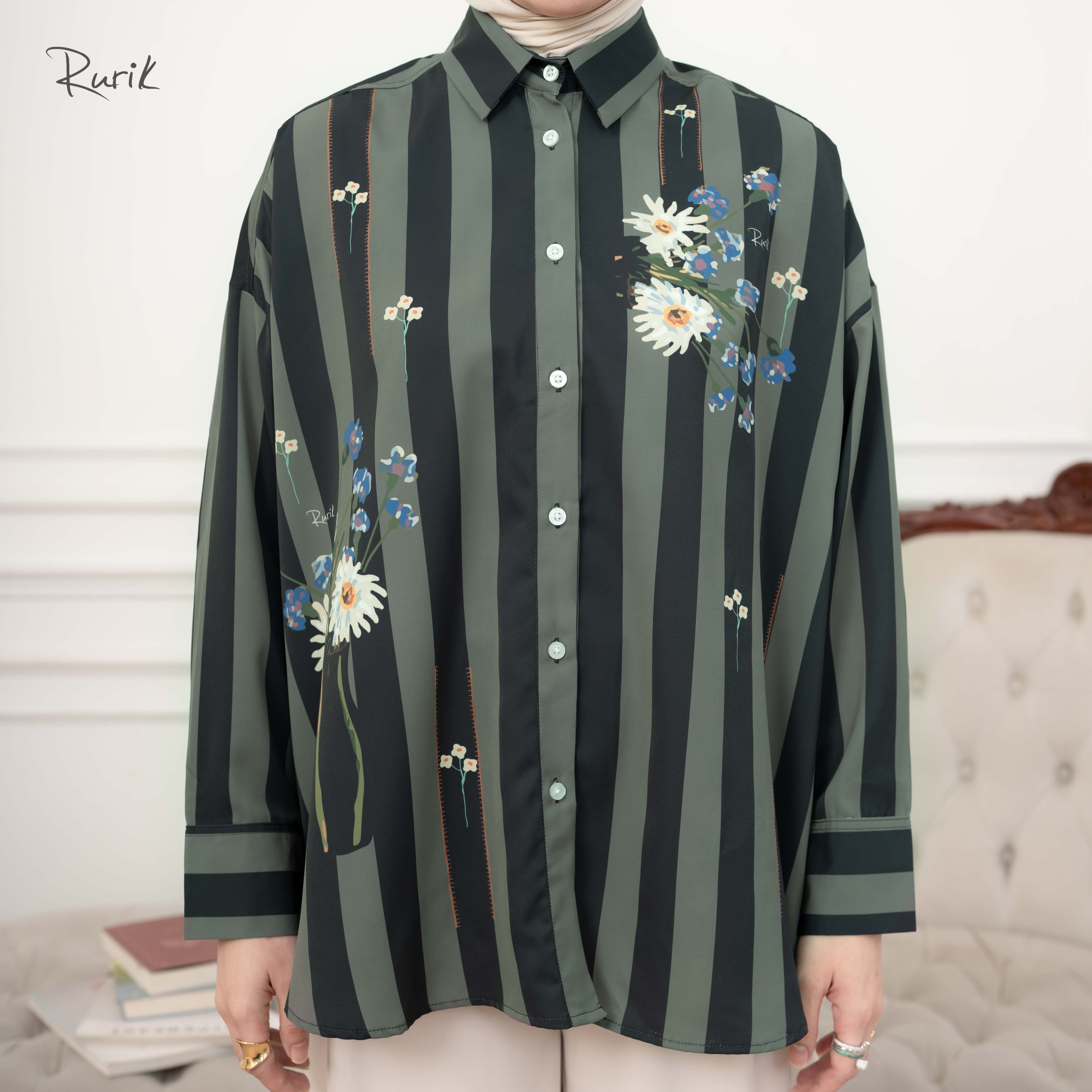 Rurik X Ira Nandha - Kemeja Printing Wanita Oversized Nadeline Print Shirt