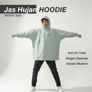 Atasan Hoodie Tanpa Celana Jas Hujan Merk ZIPPER Bahan PVC